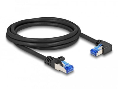 Delock 80223 Network Cable RJ45 CAT.6A S/FTP Recto / Acodado a Derecha 2M Black — image 1