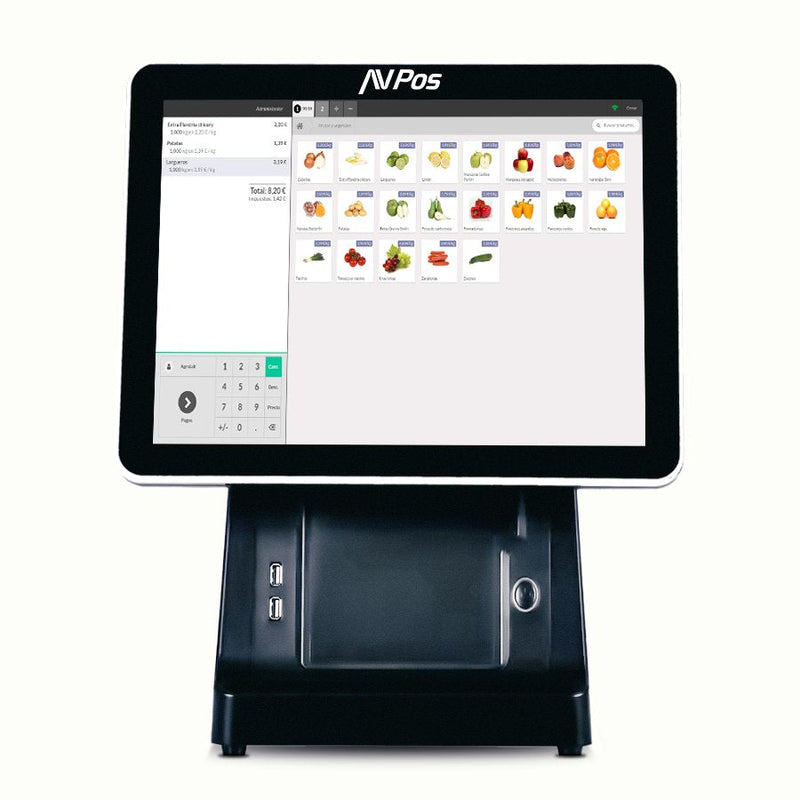 Avpos Tpv K6000 15 Touchscreen - Printer Integrada - 2º Screen 9,7 - I5 - 8GB Memory - SSD 128GB - VGA And HDM