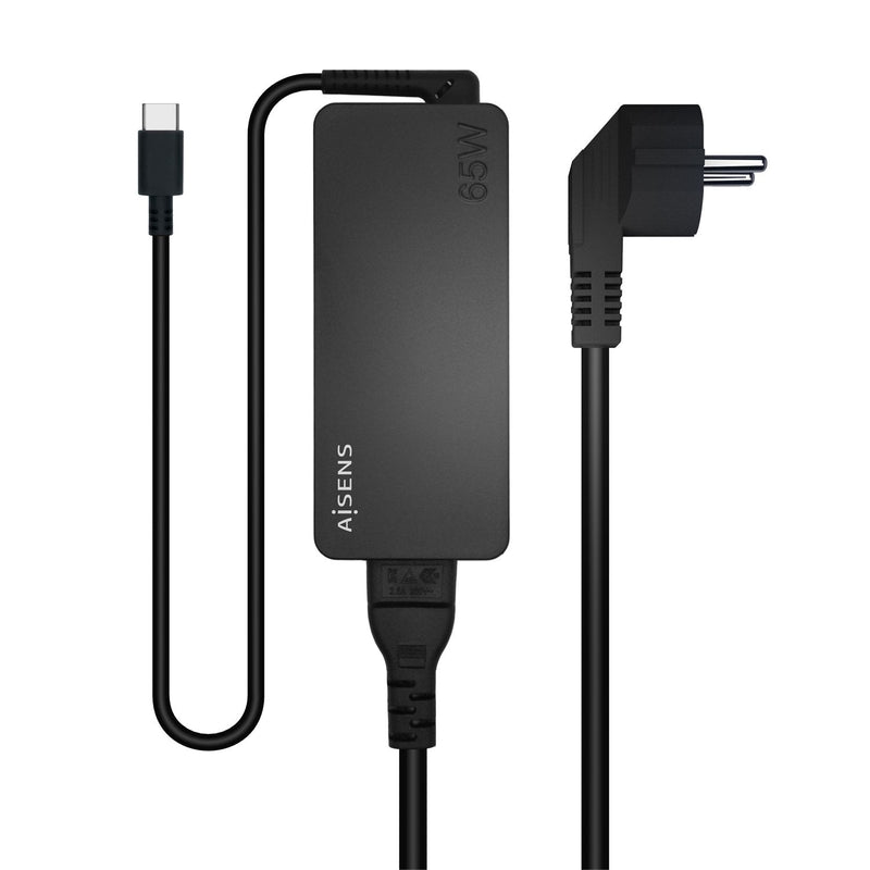 Aisens Charger 65W PD 3.0 1x USB-C 1.8M - Black
