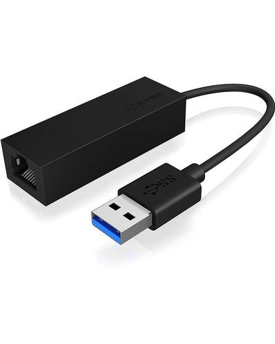 Icybox IB-AC501A Adapter Ethernet USB 3.0 RJ-45 Black — image 1