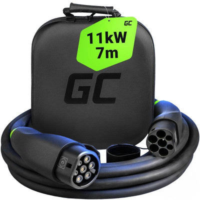 Green Cell EVKABGC04 Snap Cable Type 2 Charging Ev 11KW 7M Tesla Model 3 S X And, Kia EV6, Vw ID.4, ID.5, Bmw  — image 1