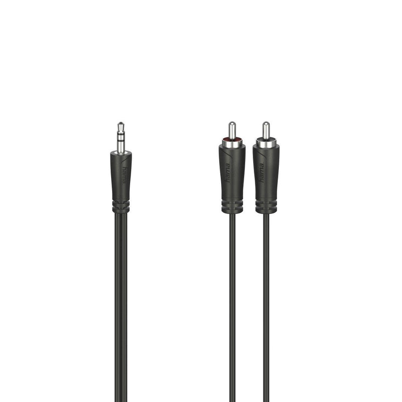 Hama Essential Cable Audio - 2X Rca Male - Jack 3.5MM Male - Length 1.5M - Stereo - Black