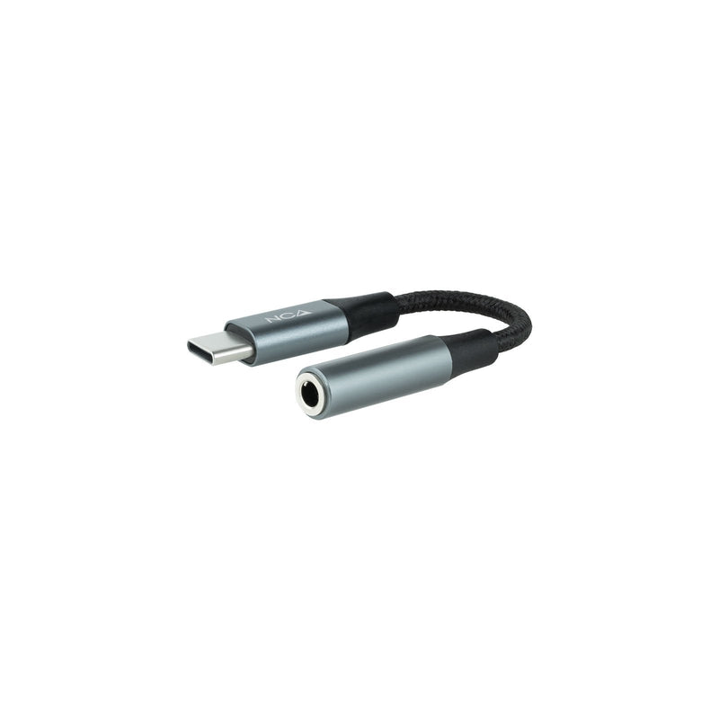 Nanocable Cable Adapter Audio Jack 3.5MM Female a USB-C Male - Cable Finish Nylon - Connectors Aluminium -