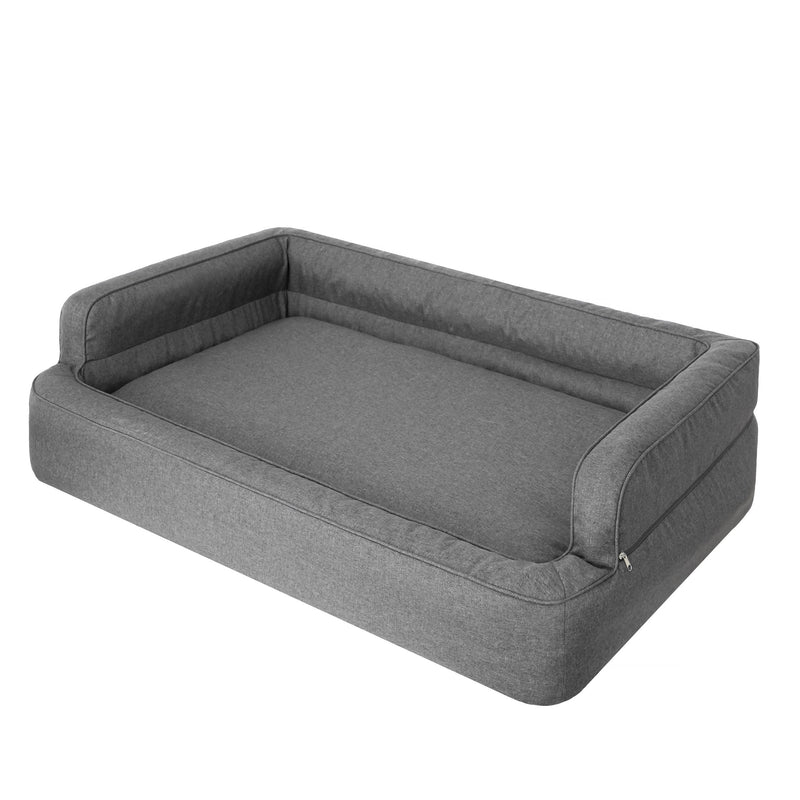 Mano Ergonomic Dog Bed with Removable Cover – Taupe, XL