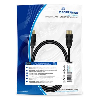 Mediarange Cable MRCS195 HDMI 1M HDMI Type a Standard Black