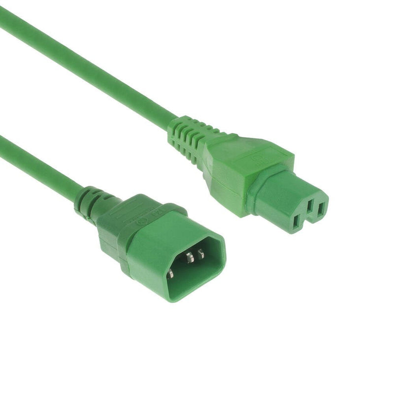 Powercord C14 - C15 Green 2.5M