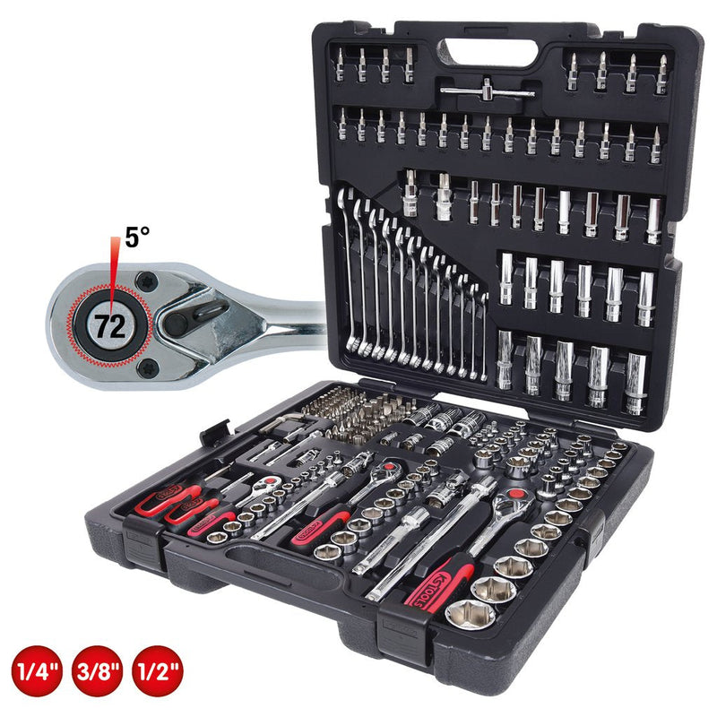 Ks Tools 1/4 +3/8 +1/2 216 Pcs Chromeplus Socket Set