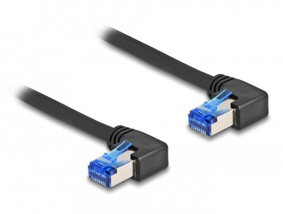 Delock 80213 Network Cable RJ45 CAT.6A S/FTP Acodado a Derecha 0,5M Black — image 1
