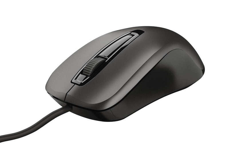 Trust Mouse With Cable Carve USB Black Optico 1200DPI 3 Buttons + Scroll Connection USB Cable 1.7M