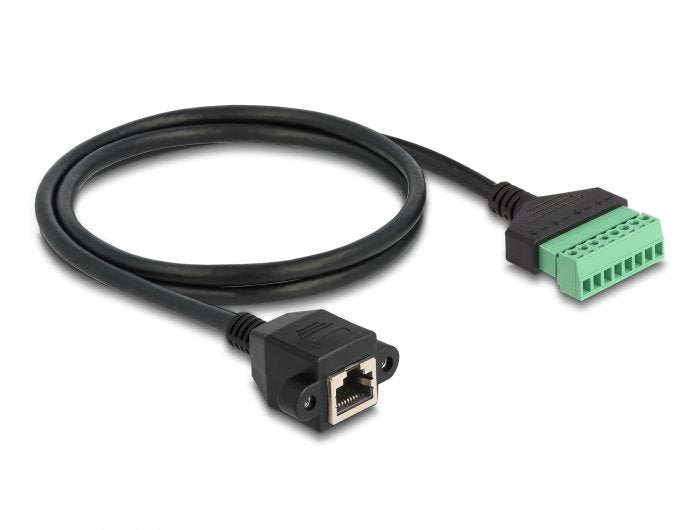 Delock RJ45 Cable CAT.6 Connector Female a Terminalblock Adapter Assembly 1M 2-PIEZAS