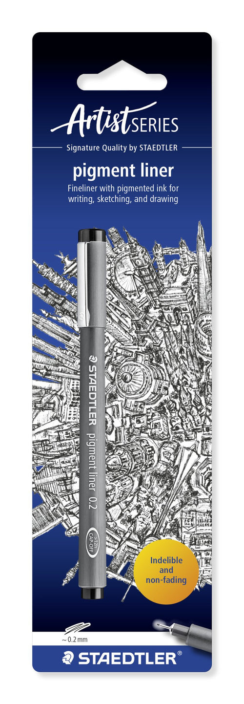 Staedtler Pigment Liner 308 Blister With Marker Calibrado - Trazo 0.2MM - Punta Engarzada Metal - Colour Black — image 1