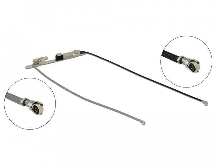 Delock WLAN Antenna Double Grey/Black Plug 4L 12551