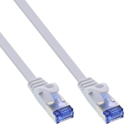 Inline Network Cable Flat , U/FTP, CAT.6A, White 0,5M — image 1