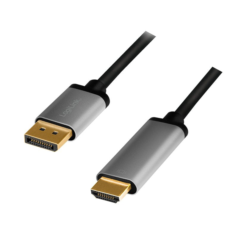 Logilink CDA0107 Cable DisplayPort HDMI 2M Black Grey