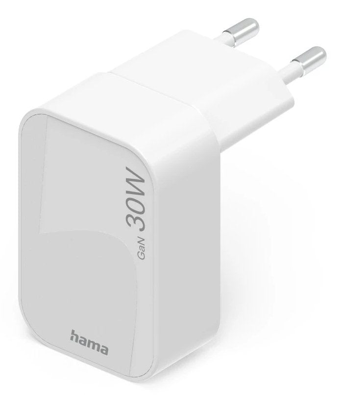 Hama Wall Charger - 30W - USB-C - Foldable - Power Delivery - GaN - Qualcomm - White