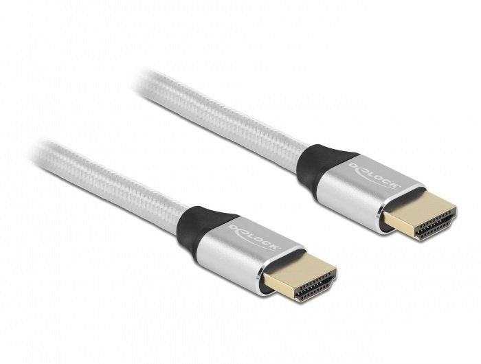 Delock Ultra High Speed HDMI Cable 48Gbps 8K 60 HZ Silver 2M Certificado