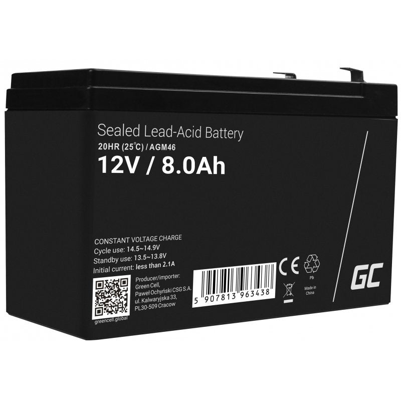 Greencell Battery Agm Vrla 12V 8AH