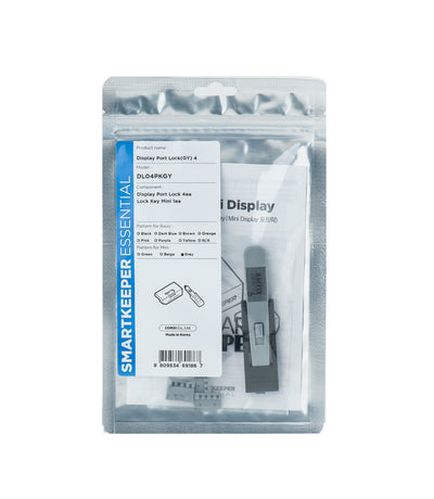 Smartkeeper Mini DisplayPort Blocker Grey 4 Units + Key — image 1