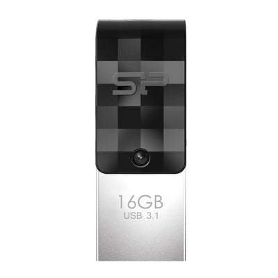 USB Flash Drive 16GB Silicone Power USB 3.1 + Type C C31 Black — image 1