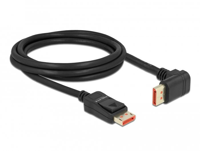 Delock DisplayPort Cable Plug Gerade Zu Plug 90° Oben Gewinkelt 8K 60 HZ 2M