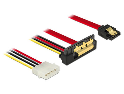 Delock Cable SATA 6GB S 7 Pin Connector Female + Molex 4 Pin Power Connector Male SATA 22 Pin Connector Female — image 1
