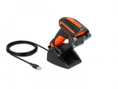 Delock Scanner Code Barcodes Industrial 1D And 2D 2,4GHZ Or Bluetooth With Estación Charging Inductiva — image 1
