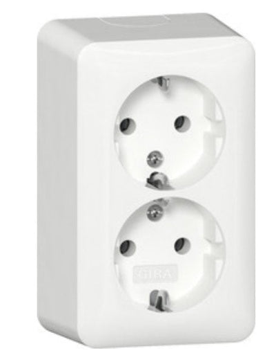 Gira 478013 2F-SCHUKO-TOMA Power + Board Assembly Ap White Puro — image 1