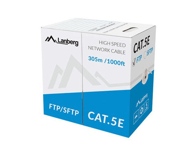 Lanberg Bobina Cable Apantallado LCF5-11CC-0305-S, RJ45,CAT.5E, FTP, AWG24,305M, Grey Trenzado — image 1