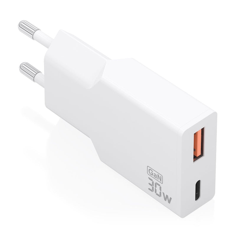 Aisens Wall Charger GaN A110-1002 1x USB Type-c 1x USB 30W White
