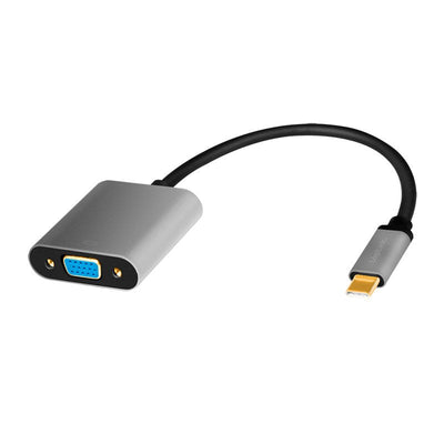 Logilink CUA0104 USB Type-c Adapter C M To VGA 1080P Aluminium Black Grey 0.15M — image 1