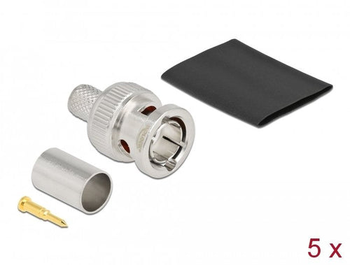 BNC Connector Male Crimpar RG6 With Passendem Tubo Termorretráctil - 5 Units — image 1