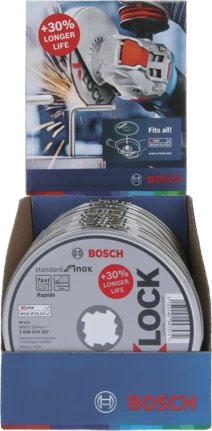 Bosch Drive Corte X-lock Standard Inox - Fast Ø 125MM (10 Pieces Diámetro 22,23MM, Wa 60 T Bf, Recto) 26086192 — image 1