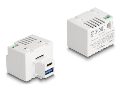 Delock 41478MÓDULO Keystone With Port Charging USB Tipo-a And USB Type-c™ Pd 20W White — image 1