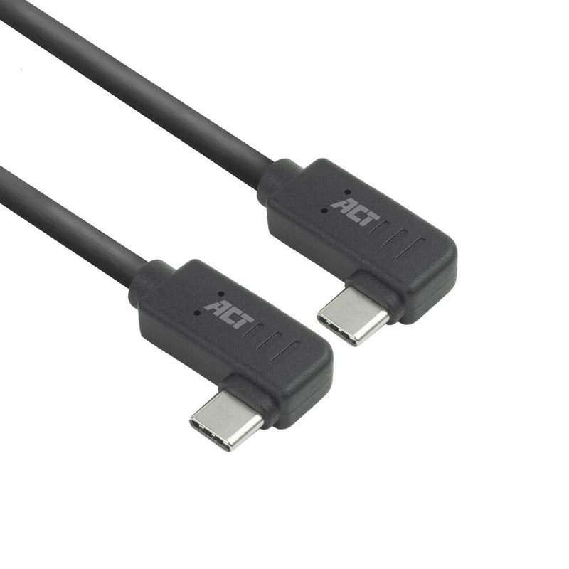 USB 3.0 10Gbps 60W USB Type-c® (left Right Angled) To USB Type-c® (left Right Angled) Cable 0.5 Meters
