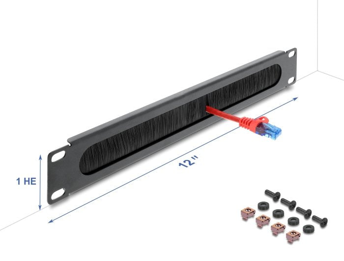 Delock 12? Organiser Cables Power Strip Brush 1 He Grey Oscuro