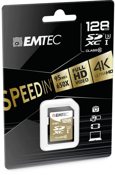 Emtec Card SD ECMSD128GXC10SP 128GB Clase 10 95MB/S Black — image 1