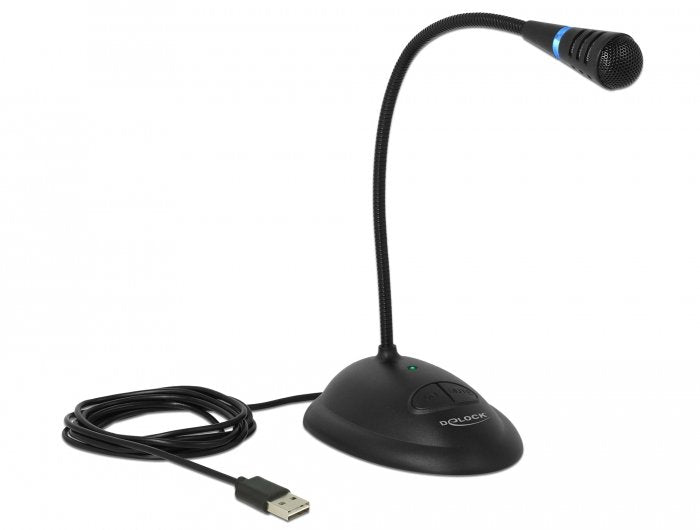 Delock Microphone USB With Stand And Button Encendido / Apagado + Silencio.