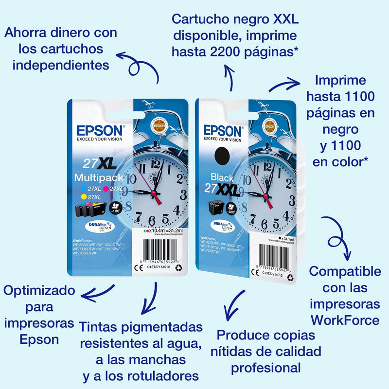Epson Cartridge Ink T270140 Black WF3000/WF7000/ Despertador