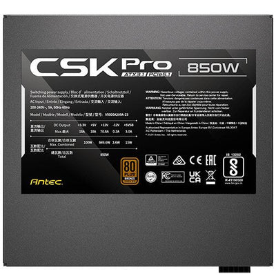 Antec Power Supply Alim. 850W 80 + Bronze Csk Pro ATX3.1 850W Black 80 + Bronze, 850W, ATX3.1, Semimodular. — image 1
