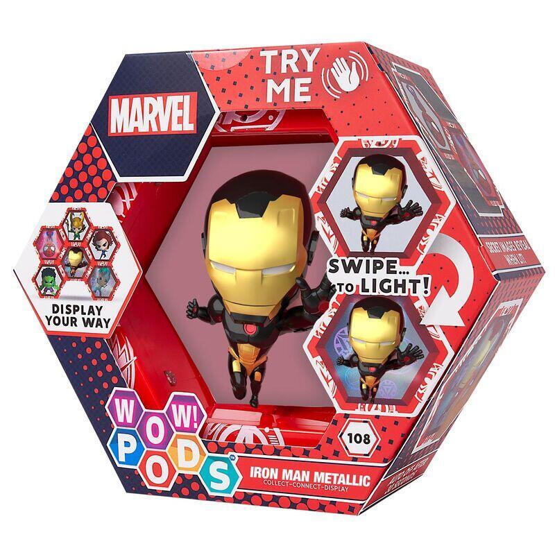 Figure LED Wow! Pod Iron Man Gold Metallic Marvel