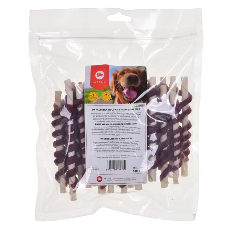 Maced Lamb Wrapped Rawhide Stick - Golosina Perros - 500G