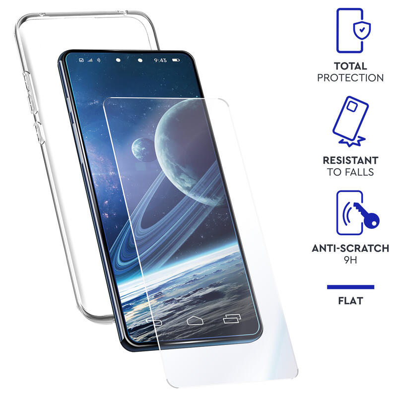 Myway Case Compatible With Apple Iphone 14 Pro + Protector Screen Glass Tempered Flat