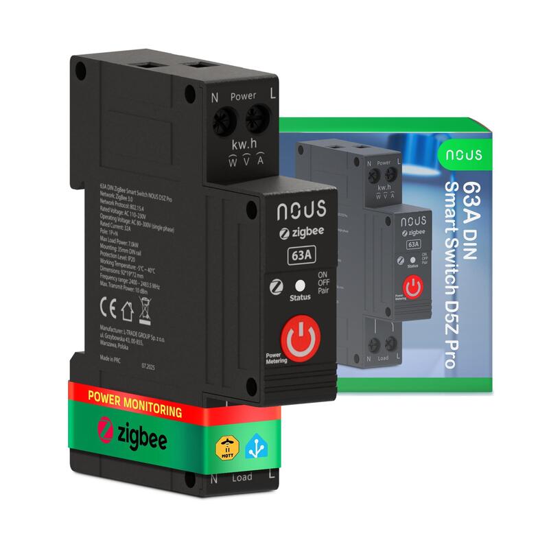 Nous D5Z Pro Din Smart Switch Zigbee ZIGBEE3.0 32A Messung