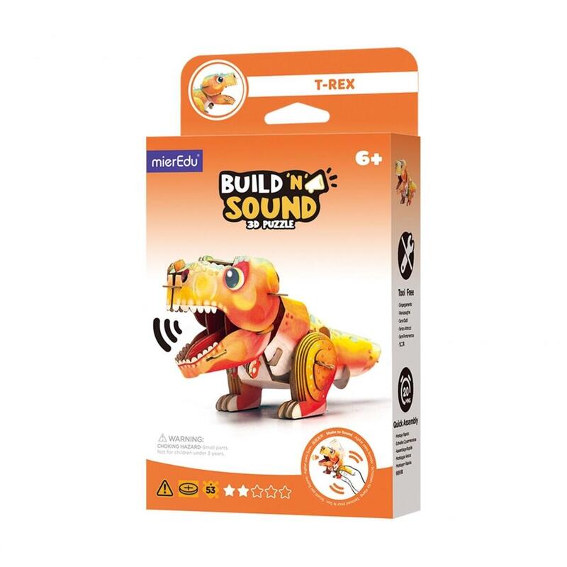Puzzle 3D Mieredu Buduj I Sluchaj - Tyranozaur Rex