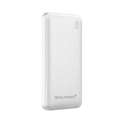 Realpower PB-10000 PLUS,10.000MAH,20W,2x USB-A,1x USB-C White — image 1