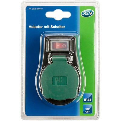 Rev Adapter W. Switch IP44 Black-green — image 1
