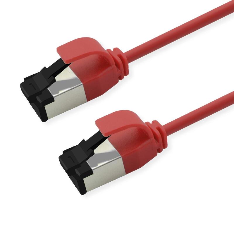 Roline S FTP Network Cable KAT.8.1, Slim, PoE, Rojo 0,5M