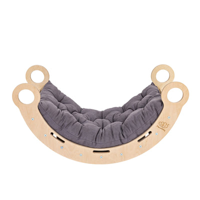 Snug Rocker for Kids - Natural With Grey Pillow