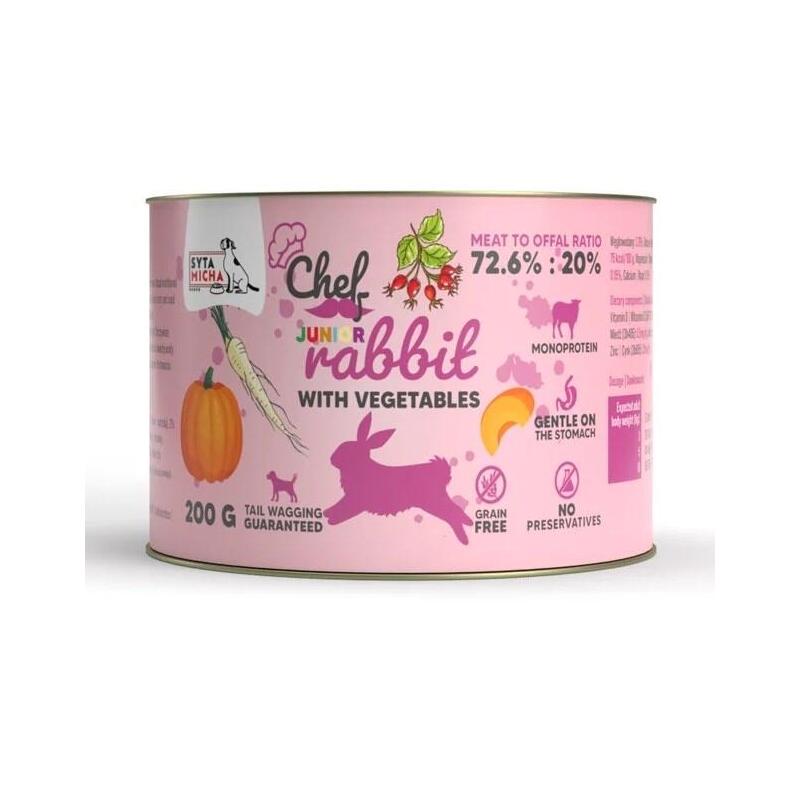 Syta Micha Chef Junior Rabbit With Vegetables Mono - Comida Húmeda Perros - 200G