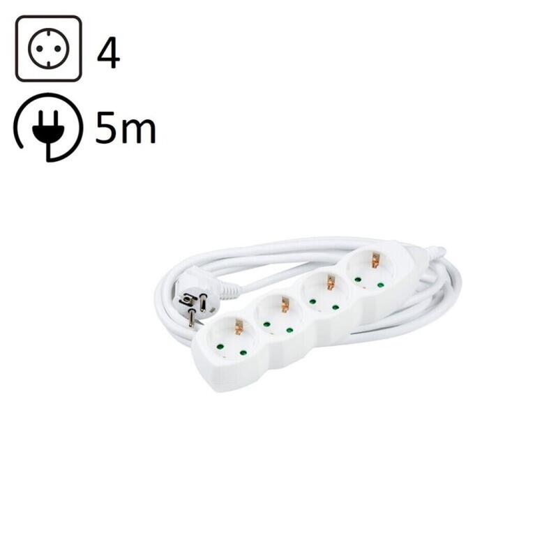 Technik Power Strip Power 4 Plugs 5,0M 16A White